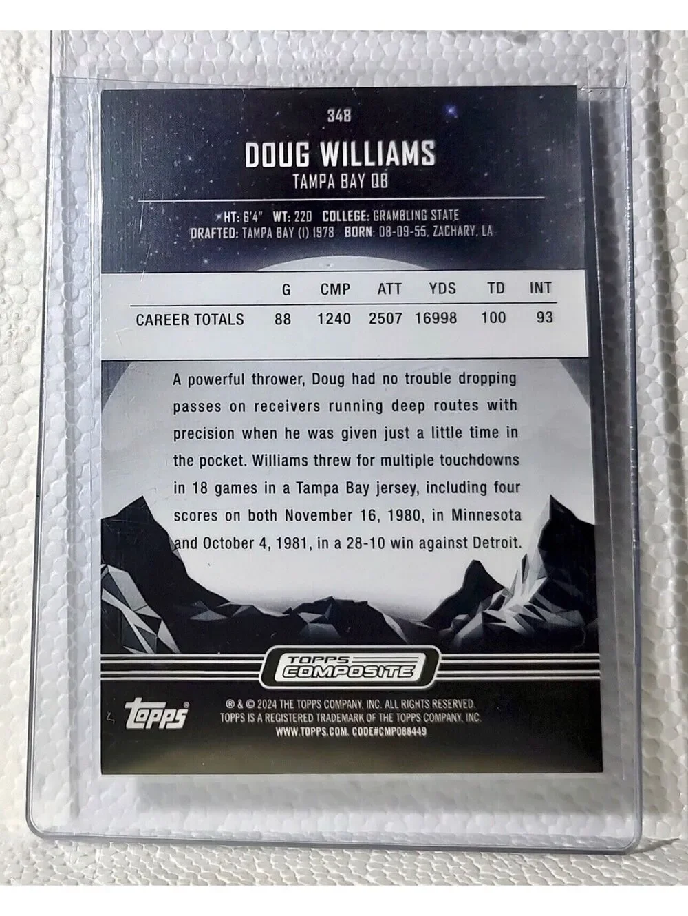 Doug Williams 2023 Topps Midnight NFL #348 Football Card Tampa Bay Buccaneers
